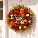 24 Inch Fall Wreath for Front Door,Farmhouse Harvest Door Wreaths