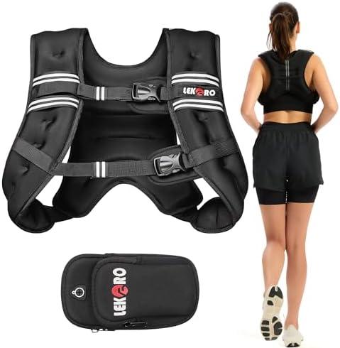 Weighted Vest for Men Women, No-Bounce 20LB  Weights Vest with Adjustable Buckles & Reflective Stripes | Weight Vest for Walking Running Hiking Workout