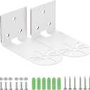 Sumnacon 2PCS Wall Mount Camera Shelf- Metal Small Wall Shelf with Adhesive,Universal Small Floating Shelf for Security Cameras, Speakers,White