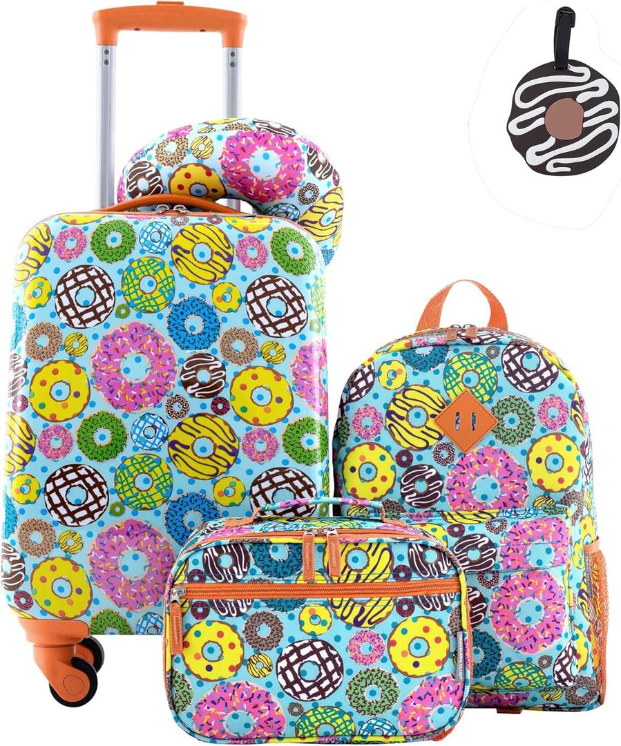 Travelers Club 5 Piece Kids' Luggage Set, Donut and Space