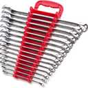 Max Torque 15-Piece Premium Combination Wrench Set, Chrome Vanadium Steel, Long Pattern Design | Include Metric Sizes 8, 9, 10, 11, 12, 13, 14, 15, 16, 17, 18, 19, 20, 21, 22mm with Storage Rack