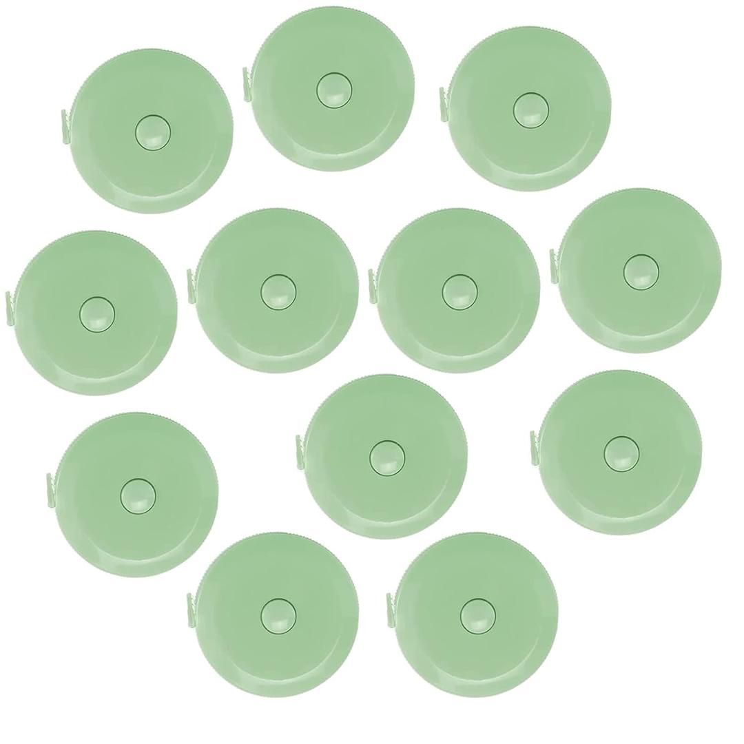 12pcs,Green Soft Retractable Measuring Tape - Tape Measure for Body Measuring Metric Tape Measure Double Scale Soft Tape Measure for Body Fabric Sewing Tailor Cloth Knitting Home Craft Measurements.