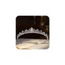 SWEETV Princess Tiaras for Women, Gold Crystal Crown for Birthday, Wedding Headbands for Bride, Rhinestone Tiara Headpieces Hair Accessories for Quinceanera Pageant Prom (1 Count (Pack of 1), 02.Silver)
