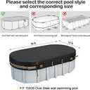 QH.HOME 15x30 Ft Oval Pool Cover for Steel Wall Oval Pool, [Excellent Windproof ] with Adjustable Buckle Straps & Drawstring Hem. [Durable, Tear Resistant]