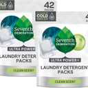 Seventh Generation Laundry Detergent Packs, Ultra Power+, Clean Scent, EPA Safer Choice Certified, 84 Loads (2 pouches, 42 Ct EA)