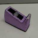 Bling Crystal Luxury Handmade Diamond Desktop Tape Dispenser for Fashion Girls Women Office(Purple)