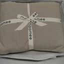 MooMee Bedding Duvet Cover Set 100% Washed Cotton Linen Like Textured Breathable Durable Soft Comfy (Heathered Tannish Linen Grey, King 104"x90")