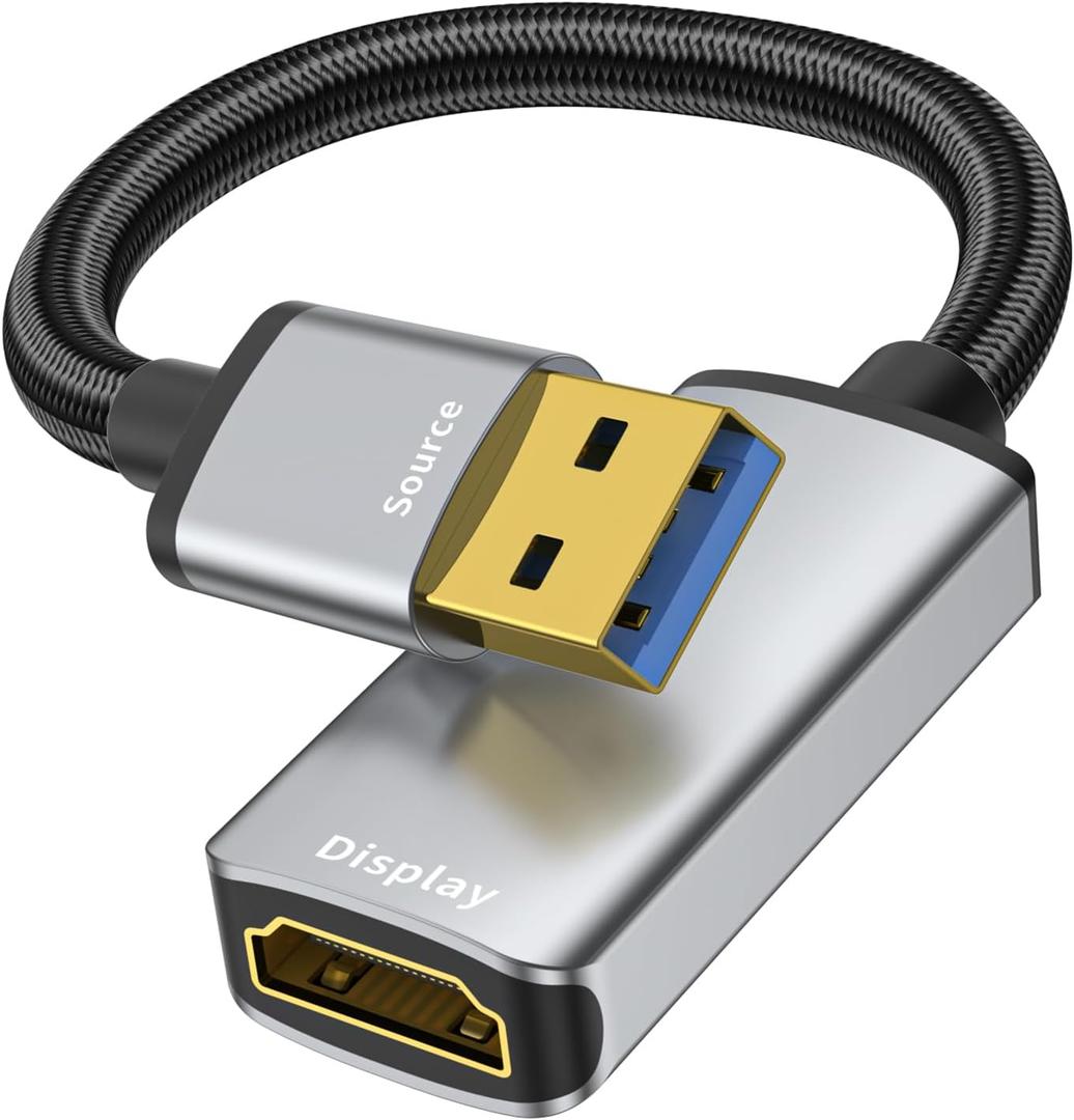 USB to HDMI Adapter 1080P 60Hz, USB A 3.0 to HDMI Adapter for Monitor, TV, Projectors, Compatible with Mac OS Windows 7/8/10/11 - Requires Driver Installation