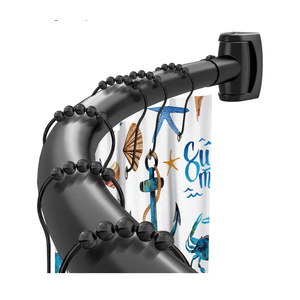 Black Curved Shower Curtain Rod 3378 Inches Adjustable Splicing Design Need To Drill Shower Rods Curved Round Bowed Rust proof, Premium Stainless Steel Shower Curtain Rod for Bathroom, Bathtub, Stall