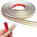 Peel and Stick Molding Trim Self Adhesive Flexible Wall Trim Crown Molding 3D Strip for Tile Wood Wall Panels Picture Mirror Frame Border Edge Corner Ceiling Wallpaper Decor (White Gold, 120in)