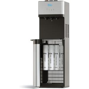 Brio Self Cleaning Bottleless Water Cooler Dispenser, UL Approved, Stainless Steel, Point of Use Drinking Water Filter, Hot, Cold, and Room Temperature (Silver)