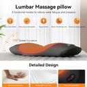 3 in 1 Electric Lumbar Support Pillow with Adjustable Height for Bed and Chair, Back Massager with Heat, Back Massager for Pain Relief Deep Tissue, Electric Lumbar Pillow with Heat Vibration Traction