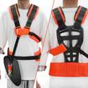 Trimmer Shoulder Strap Padded Universal Adjustable, Weed Eater Harness, Brush Cutters Harness Nylon Double Shoulder for Trimmer (Orange)