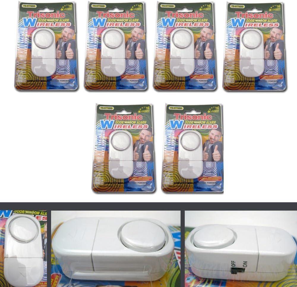 6 PACK WIRELESS DOOR AND WINDOW ENTRY ALARM BATTERY HOME SYSTEM SECUIRTY SWITCH