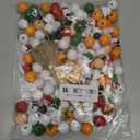 Suzile 150 Pcs Christmas Wood Beads with Twine Xmas Santa Gingerbread Man Snowman Elf Wooden Bead Farmhouse Rustic Round Wooden Beads for Crafts DIY Christmas Winter Party Supplies Decor Ornaments