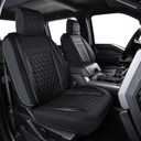 Silverado Sierra Seat Covers, for Truck Chevy Silverado GMC Sierra 1500 2019-2026, 2500HD 3500HD 2020-2026 Crew Double Extended Cab Seat Cushion Protector(Front Pair, Black 2 pcs)