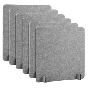 Kisston 6 Pack Acoustic Desk Divider Desk Partition 24 x 24" Stand Up Freestanding Desk Privacy Panel Noise and Visual Distractions Reducing Table Divider for Student Reception Area Office(Dark Gray)