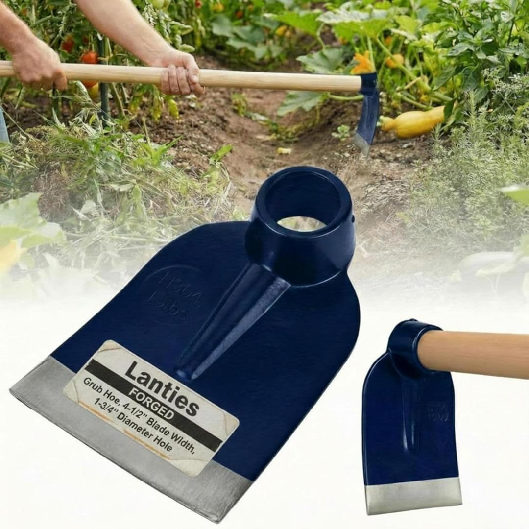 Hoe Head 1.6 lb, 4-1/2" Blade Width, 1-3/4" Diameter Hole, Grub Hoe Head Garden Steel Tool for Tough Soil, Garden Hacking, Landscaping, Farming or Yard Work, No Handle Included