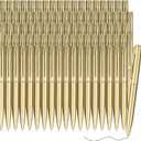 Teling 72 Pcs Small Ballpoint Pen Mini Pens Bulk 4 Inch Short Small Tiny Black Ink Ballpoint Writing Tool for Notebook Pockets Signature Notepads School Office(Gold,Classic Style)