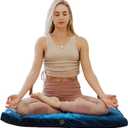Ajna Velvet Zabuton Meditation Mat - Luxurious Meditation Cushion Floor Pillow - Zabuton meditation cushion Large - 100% Cotton Filling (Sapphire)