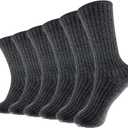 Hycome 6 Pairs Comfortable Casual Cotton Socks for Women, Girls and Students (Fit Women Girls Shoe Size 5-9) (Gray)