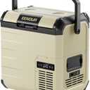 EENOUR D18 12 Volt Car Refrigerator, Portable Freezer 19Qt/18L Battery & Solar Powered Cooler 25W, -4~50, 12/24V DC, 110~240V AC, Electric Cooler Ideal for Road Trips, Camping (Battery Not Included) (Khaki)
