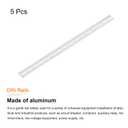 MECCANIXITY DIN Rail Slotted Aluminum Mounting Guide 20 Inch x 1.4 Inch x 0.3 Inch for Equipment Installation Pack of 5 Pcs