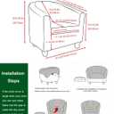 CRFATOP 2 Piece Waterproof Club Chair Slipcover Stretch Barrel Chair Covers Solid Tub Chair Slipcovers Soft Armchair Covers Removable Furniture Protector Arm Chair Cover for Living Room,Beige