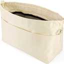 Time Wing Handbag Tote Purse Organizer Insert Bag Liner Shaper Divider Zipper 11 Pockets Compartments Small Beige