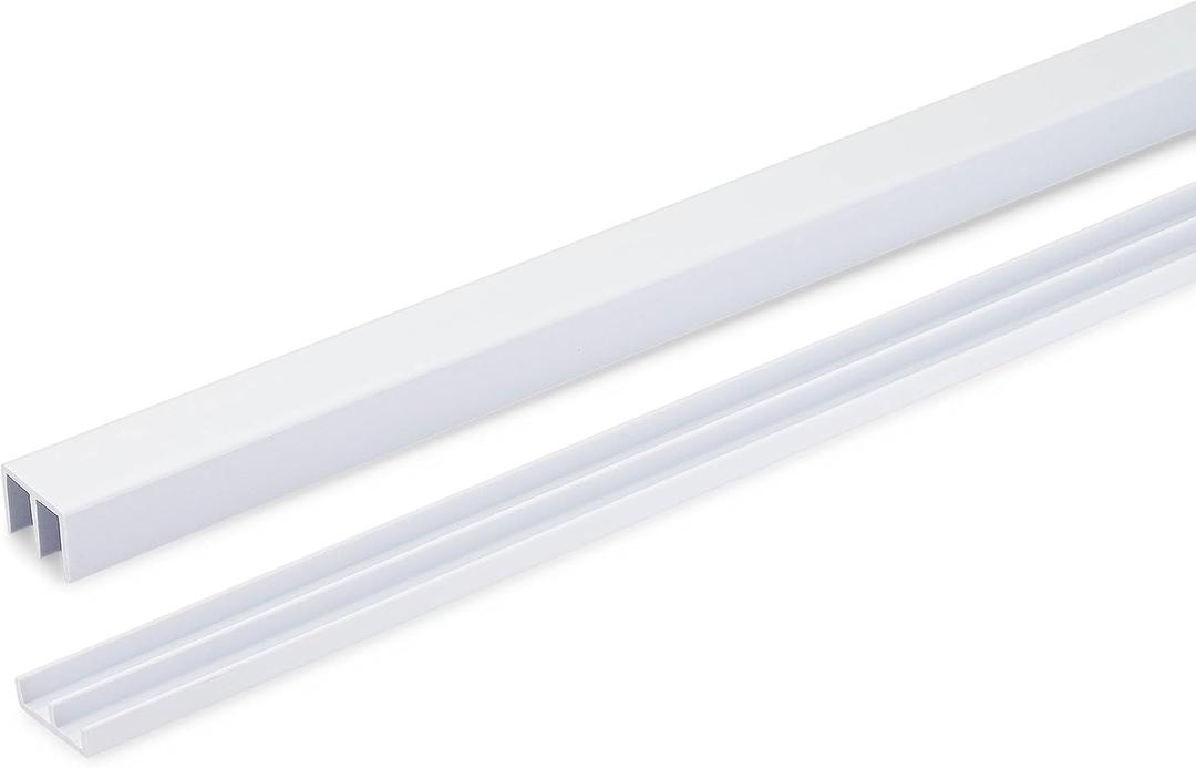 Randall Manufacturing 1/4" Plastic Sliding Door Track (White, 4 FT Long)