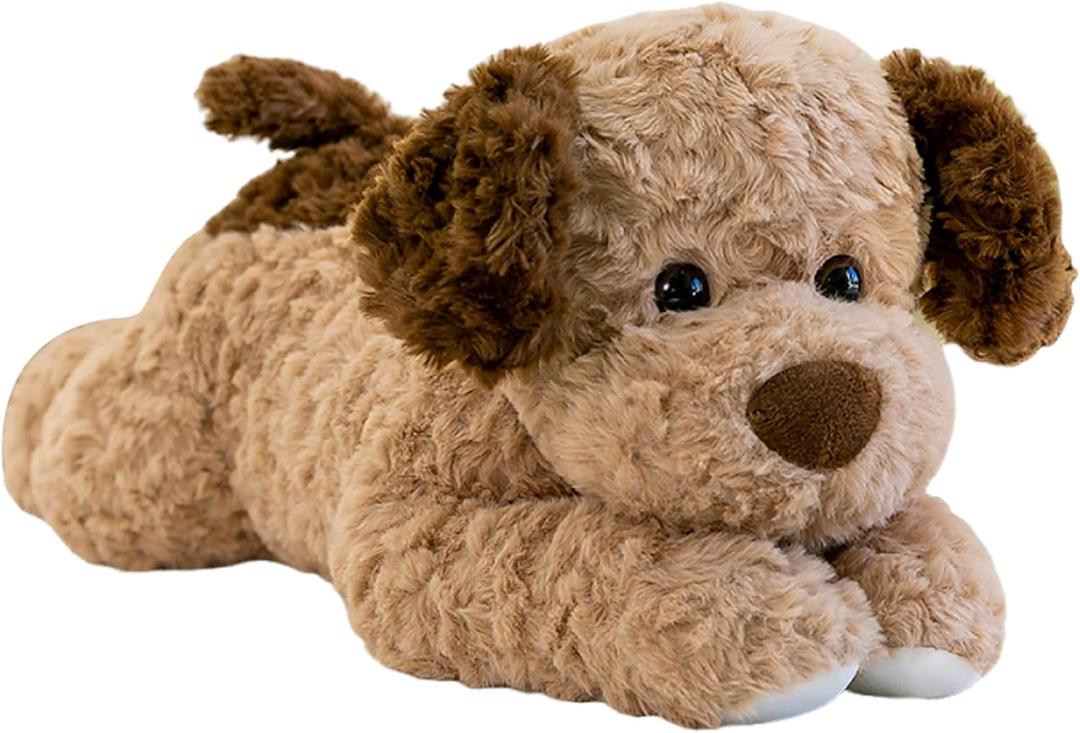 Dog Plush Dog Toy 18 Inch  Brown Weighted Stuffed Animal Dog Ultra-Soft Plush, Durable Design, Suitable for Kids & Adults  Cozy Comfort Companion
