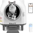 90 L Self Cleaning Litter Box,Automatic Litter Box for Multiple Cats with Safety Protection/App Control/Mat/1 Roll Garbage Bags