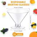Yinkin 24 Pcs 5 oz Plastic Martini Glasses Disposable Clear Cocktail Dessert Parfait Glasses Unbreakable Mini Martini Cups for Wedding Party Bowl Wine Ice Cream