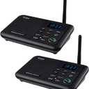 Wuloo Intercoms Wireless for Home 1 Mile Range 22 Channel 100 Digital Code Display Screen, Wireless Intercom System for Home House Business Office, Room to Room Intercom Communication(2Stations,Black)