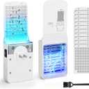 2 in 1 Fly Traps & Bug Zapper Indoor, (1 Device + 10 Sticky Refills) Gnat Traps for House Indoor, Plug in Mosquito Killer with UV Light for Home, Office, Kitchen, Baby Room, Bedroom