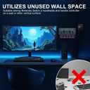 Wall Mount Charging Dock Station for Nintendo Switch 2,Controller Charging Dock Base with 7 RGB Light Modes and LED Charging Indicator,4 Game Card Slots, Black