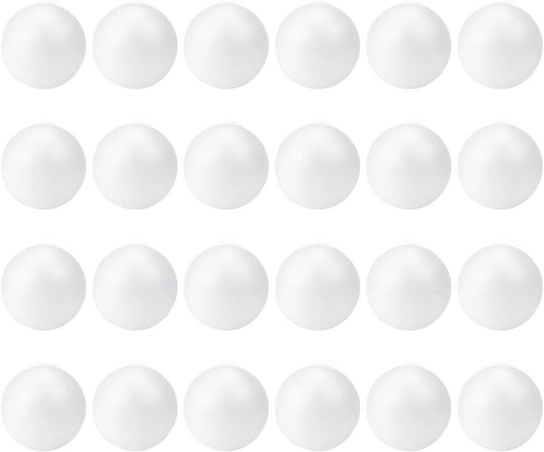 TFARC FOAM 3 Inch Craft Foam Balls 24-Pack, Polystyrene Balls for DIY Crafts School Supplies Decorations(White)