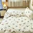 MorroMorn Toddler Bedding Set, Super Soft Baby Blanket Neutral Toddler Comforter Sets - 2 PCS Bed Set with Pillowcase Lightweight Breathable for Girls Boys Kids Infant Summer Spring Fall (Animals)