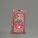Cute 3D Strawberry Pop-Up Stand and Grip Phone Case for iPhone 16, Kawaii Girly Silicone Fruit Cover for Girls and Women, Pink