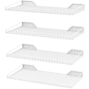 Ultrawall Wall Mounted Storage Shelf for Garage, 4 Pack Metal Shelf Rack, Heavy-Duty Wall Organizer Shelves Suitable for Shop, Shed, Garage 23.5inch x 12inch(White)