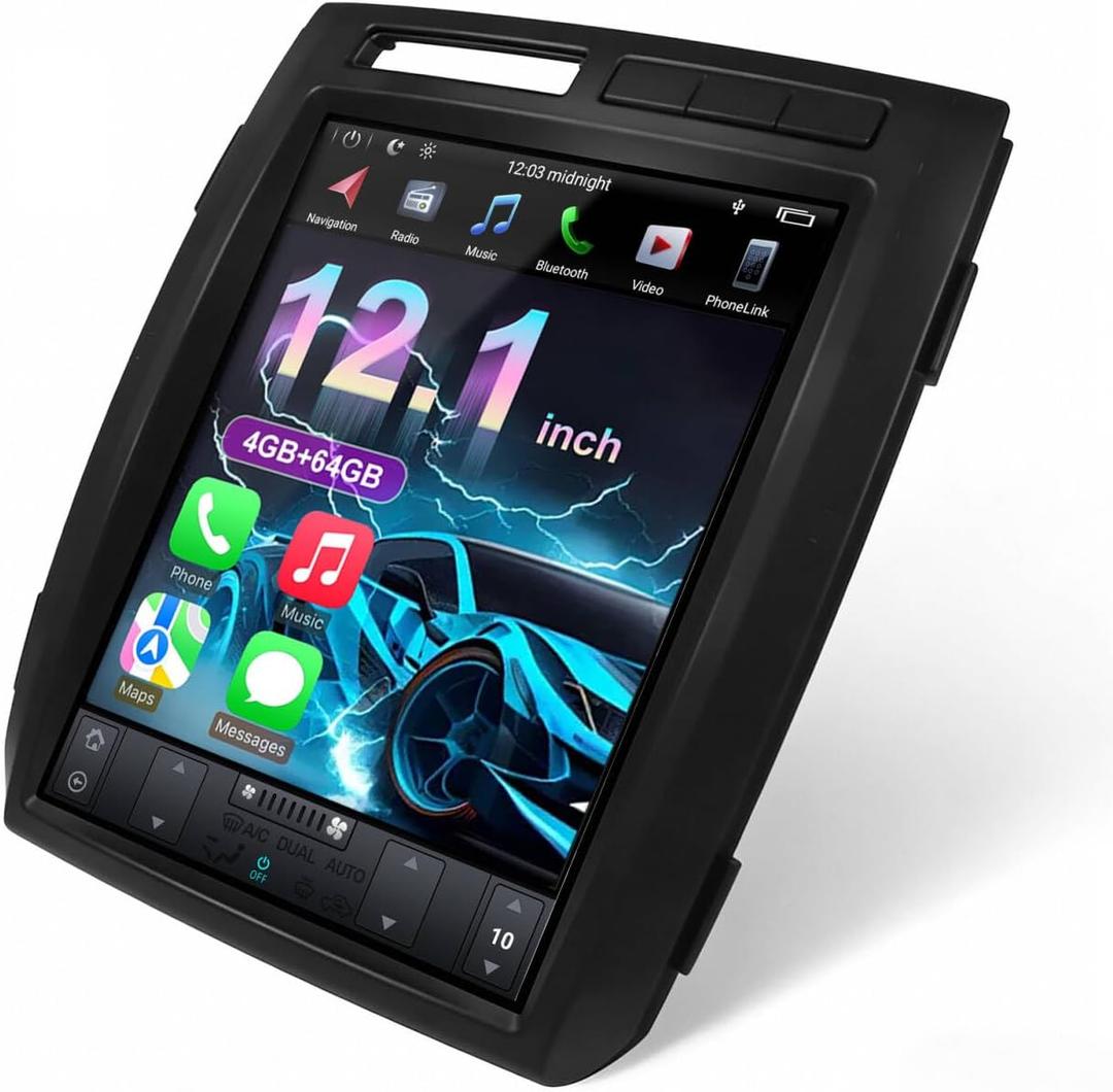 Android Car Stereo Radio for Ford F150 Stereo Upgrade 2009 2010 2011 2012 2013, 12.1 Inch Tesla Style Touch Screen 4G+64G with Wireless Carplay Android Auto, in-Dash Navigation GPS Unit, BT, SWC, FM