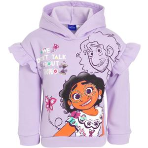 Disney Encanto Bruno Mirabel Little Girls Fleece Pullover Hoodie Purple, 7-8Y