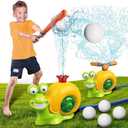 Baseball Sprinkler for Kids, Water Toys for Kids Ages 4-8, Outdoor Toys Play for Toddlers 3-5, 2 in 1 Snail T Ball Set, Summer Backyard Lawn Swimming Pool Birthday Toys for Boys Girly Ages 4+