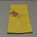 Solino Home Linen Square Tablecloth 52 x 52 Inch - 100% Pure Linen Chambray Lemon Yellow Table Throw - Athena, Machine Washable Tablecloth for Summer