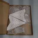 5PCS White Paper Star Lantern with Lights - 12 inch Hanging 3D Christmas Paper Star Lamp 5 Points Foldable Christmas Stars Light with Hollow Design for Home Xmas Wedding