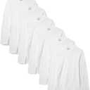 Amazon Essentials Men's Slim Fit Breathable Cotton Crew Neck Undershirts, Pack of 6 (X-Large, White Long Sleeve)