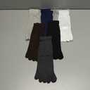 Bencailor Women Toe Socks Cotton Breathable Compression Crew Five Toe Sock for Women Men Athletic Running (5-9, Black, White, Gray, Dark Gray, Navy Blue, Coffee)