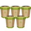 5 Pack Cardboard Trash Cans (3-Gallon) Reusable, Foldable, Recyclable, Plastic-Free Trash Bins & Outdoor Emergency Toilet for Kids - Garbage Cans ideal for Bedroom, Room, Office Indoor & Outdoor Use