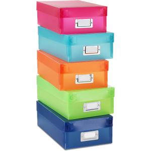 Whitmor Plastic Organizer Boxes Colors May Vary Set of 5 Whitmor Plastic Organizer Boxes Colors May Vary Set of 5