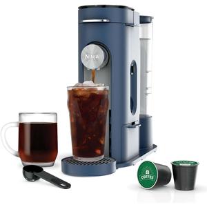 Ninja Pods & Grounds Single-Serve Coffee Maker, K-Cup Pod Compatible, 56-oz. Reservoir, 6-oz. Cup to 24-oz. Travel Mug Brew Sizes, Iced Coffee Maker, Navy, PB041NV